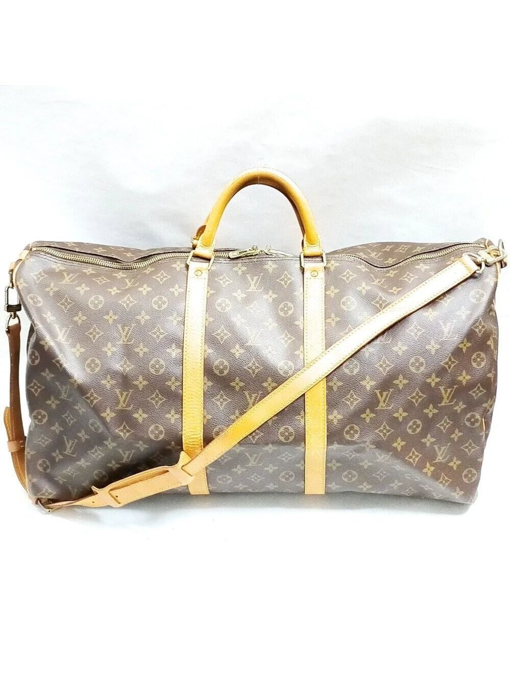 Louis Vuitton LV Boston Bag Keepall Bandouliere 60 Brown Monogram 799-071625